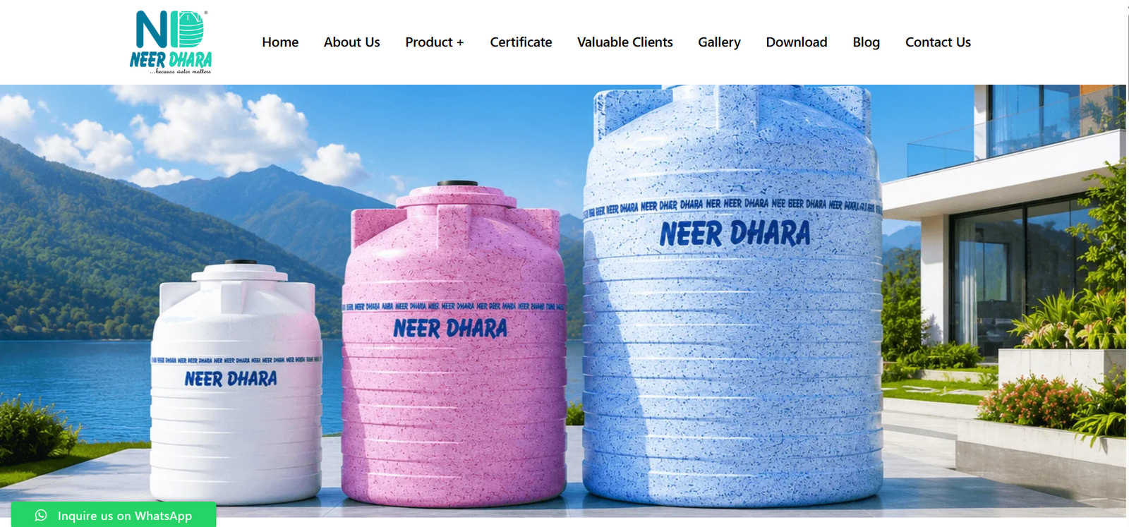NeerDhara Homepage Screenshot