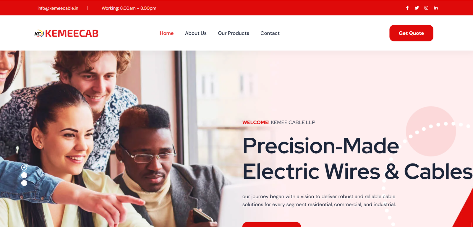 Kemee Cable Homepage Screenshot