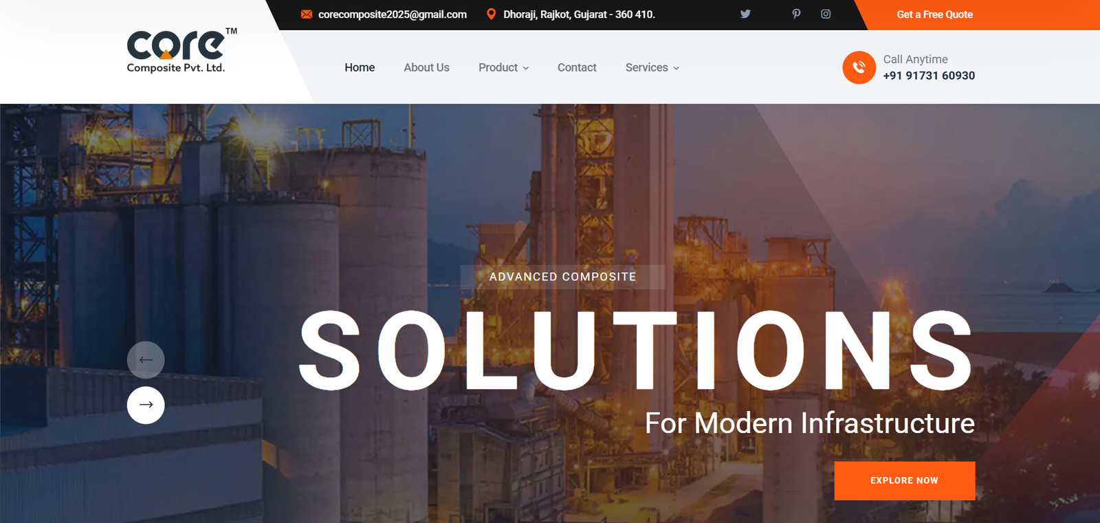 Core Composite Homepage Screenshot