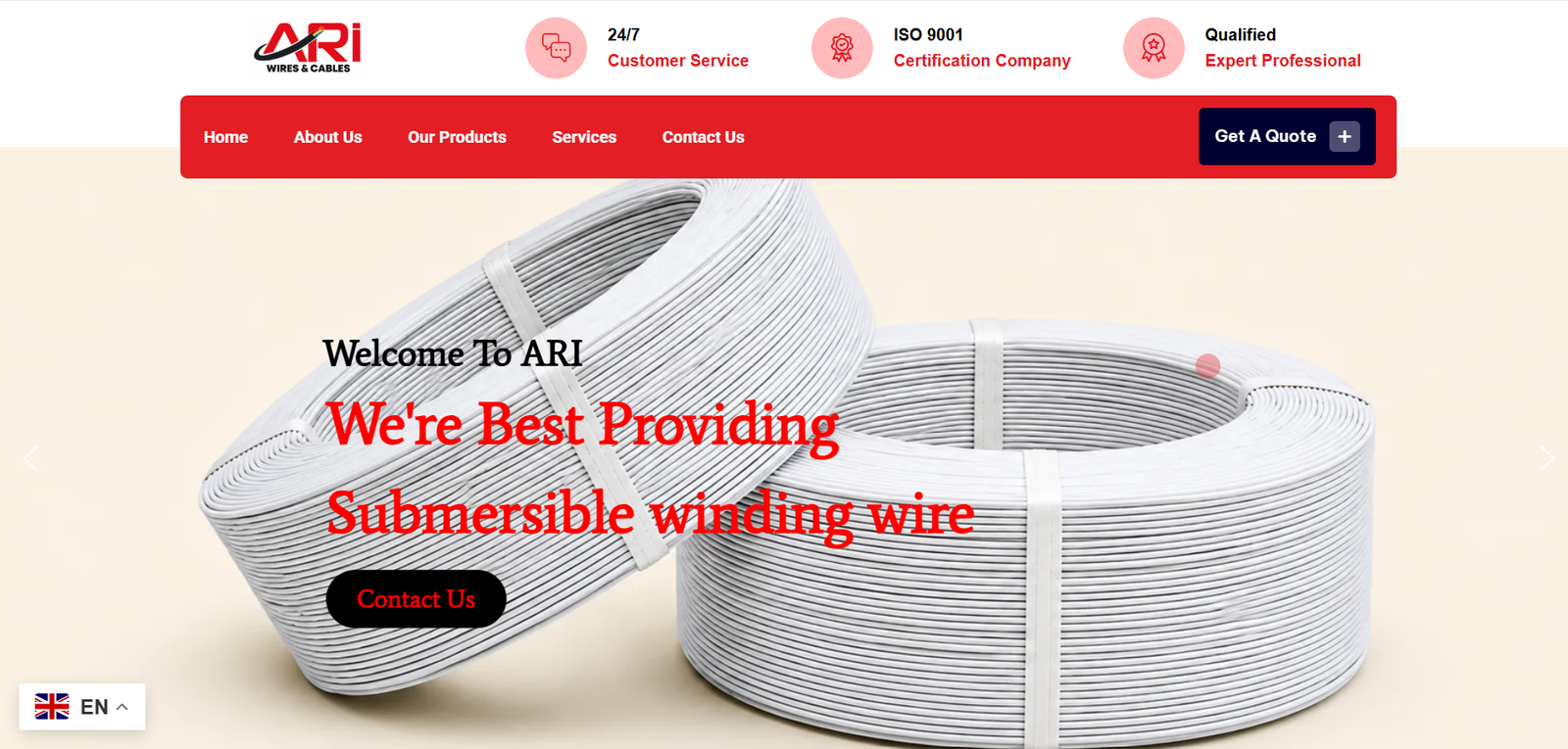 Ari Wires Homepage Screenshot